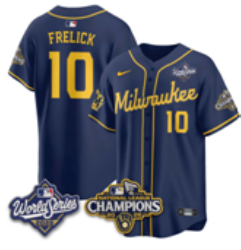 Women Milwaukee Brewers #10 Frelick blue Nike 2026 World Series jersey 102103